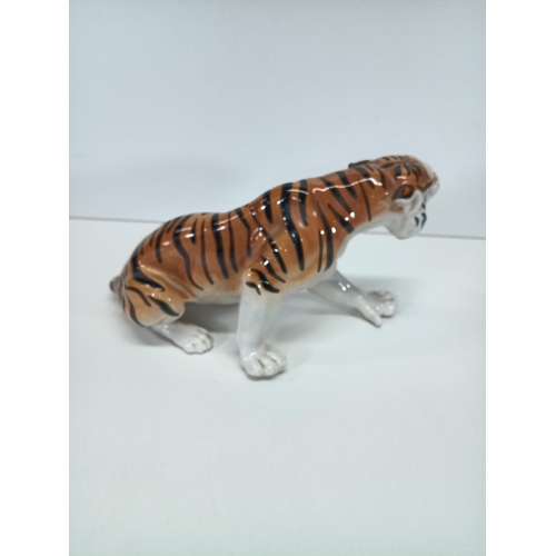 861 - A Large Lemonosov USSR Russian Porcelain Tiger