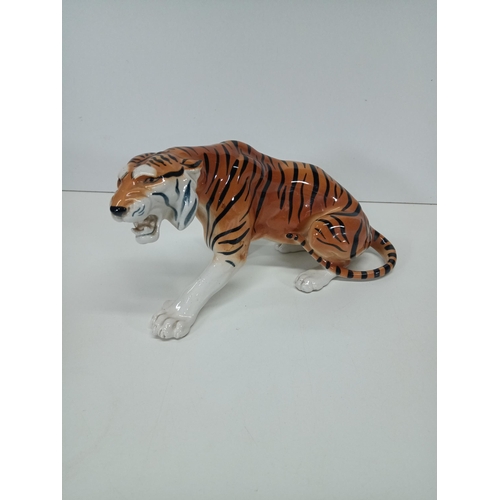 861 - A Large Lemonosov USSR Russian Porcelain Tiger