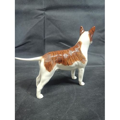 864 - A Beswick Brindle Staffordshire Bull Terrier Porcelain Ornament - Rosemary Rhinestone 20cm x 14cm