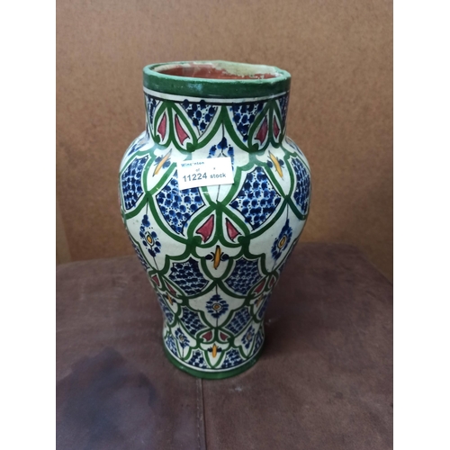 1002 - Large Vase with Blue and Green Design