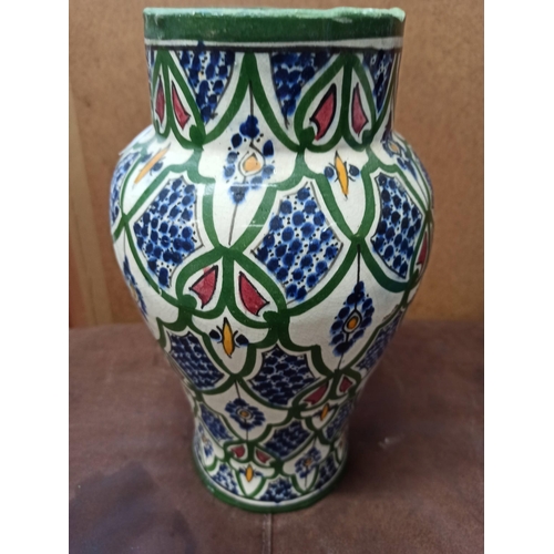 1002 - Large Vase with Blue and Green Design