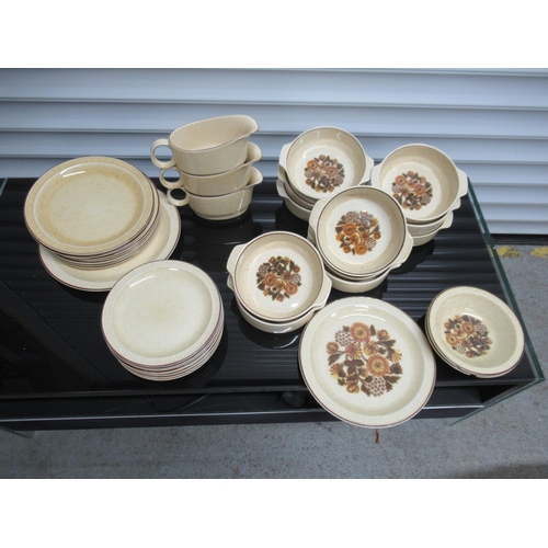 1006 - Mixed Poole Pottery Including Thistlewood & Broadstone Design. 11 x Soup Bowls, 9 x Large Side Plate... 