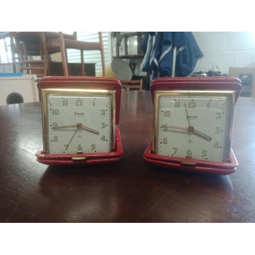 936 - A Matching Pair of Swiza Travel Alarm Clocks