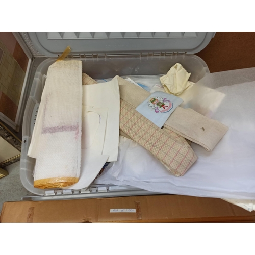 1039B - A Large Box of Embroidery/ Tapestry Accessories and Embroidery Frame