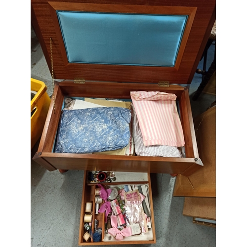 314 - A Large Sewing Box and Contents including Cross Stich, Buttons and Much More