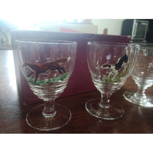 1016 - Fox and Hounds Sherry Glasses etc.