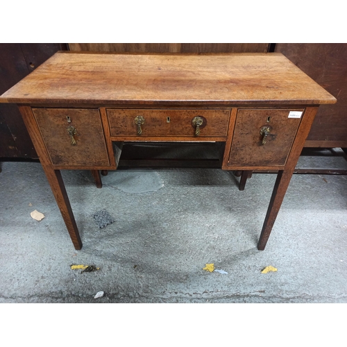 808 - Antique Desk with 3 x Drawers and Brass Drop Handles 79cm x 99cm x 51cm