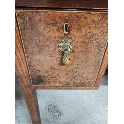 808 - Antique Desk with 3 x Drawers and Brass Drop Handles 79cm x 99cm x 51cm