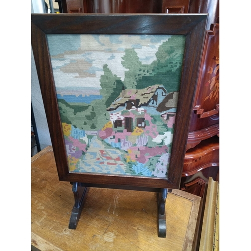 804 - A Tilt Topped Tapestry Table/ Firescreen