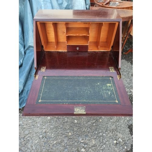 810 - Writing Bureau with Drawer and Carving to Top of Legs 99cm x 61cm x 48cm