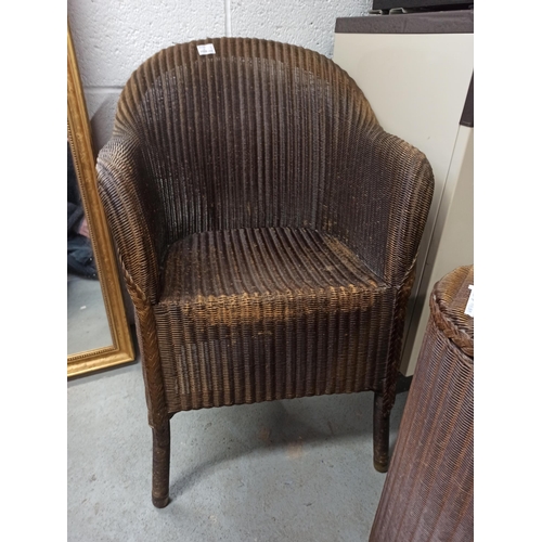 1101 - A Lloyd Loom ( believed to be) Chair and Laundry Basket