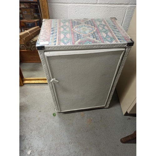 1102 - A Lloyd Loom ( believed to be)  White Cabinet