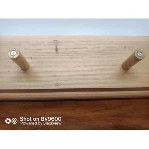 1120 - Coat Rack - Pegs Made From Bullet Shells 51cm x 8cm