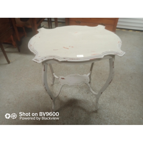 1122 - Painted Occasional Table with Lower Shelf