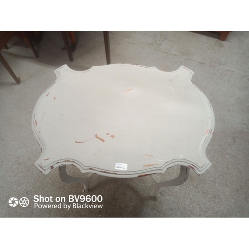 1122 - Painted Occasional Table with Lower Shelf