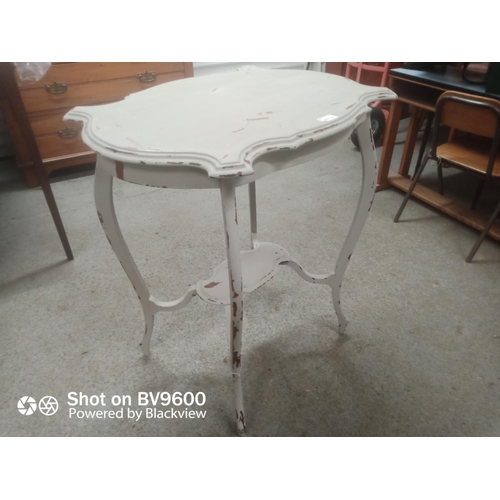 1122 - Painted Occasional Table with Lower Shelf