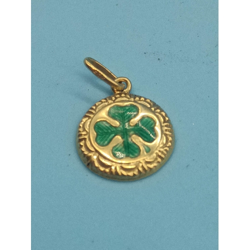 466 - A 14ct Gold Lucky Charm 4 Leaf Clover