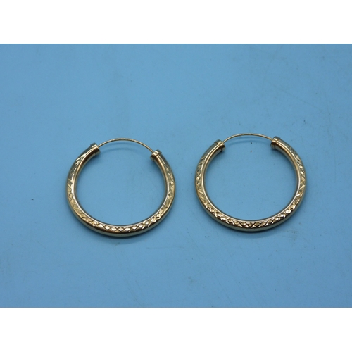 481 - A Pair Of 9ct Hoop Earrings