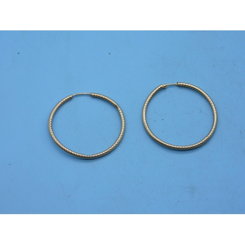 478 - A 9ct Gold Creole Hoop Earrings.