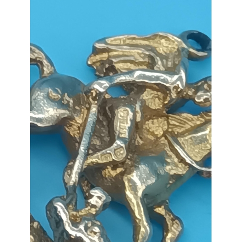 435 - A 9ct Gold Charm  - St George and the Dragon - 4.37 grams