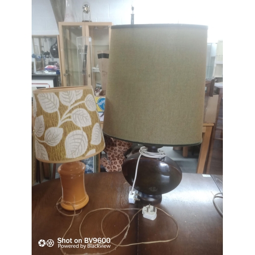 893 - A Pair Of Vintage Lamps With Shades .