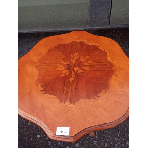 896 - Inlaid Lamp Table with Floral Design 56cm x 54cm x 54cm