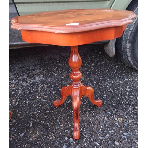 897 - Inlaid Lamp Table with Floral Design 61cm x 54cm x 54cm