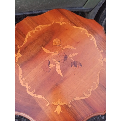 897 - Inlaid Lamp Table with Floral Design 61cm x 54cm x 54cm