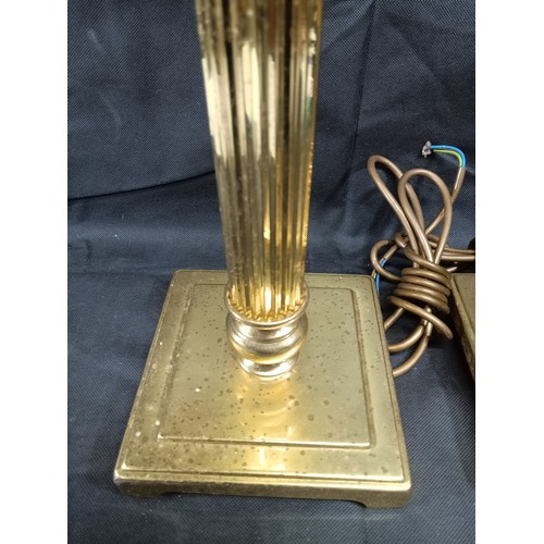 899 - A Pair of Brass Column Table Lamp Bases 45cm