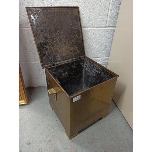 1038 - A Brass Effect Firebox/ Coal Scuttle 33cm x 33cm x 33cm