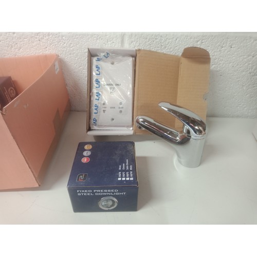 1052 - Mixed Electricals including Down Lighters, Shaver Sockets and a Chrome Mixer Tap