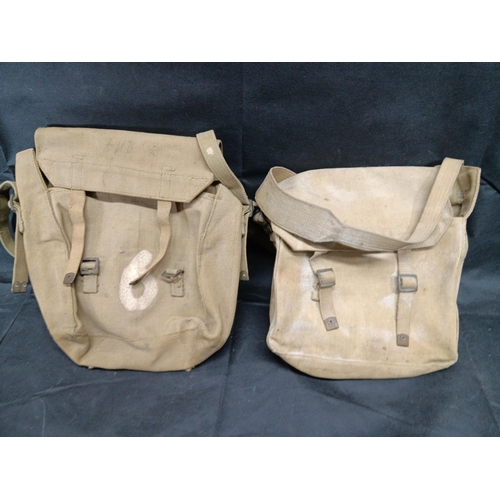 387 - 2 x World War II British Army Canvas Satchels with Ordance Marks