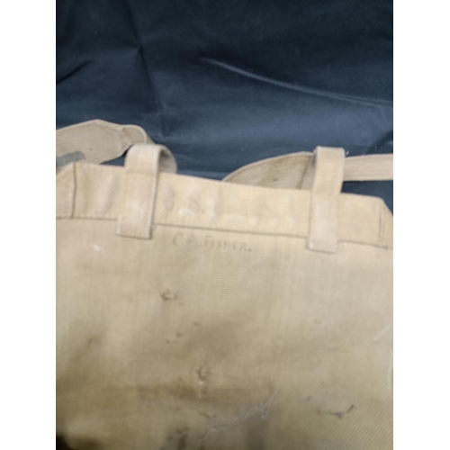 387 - 2 x World War II British Army Canvas Satchels with Ordance Marks