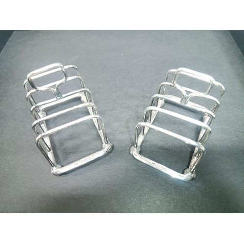 509 - A Pair of Hallmarked Silver Toastracks 84 Grams