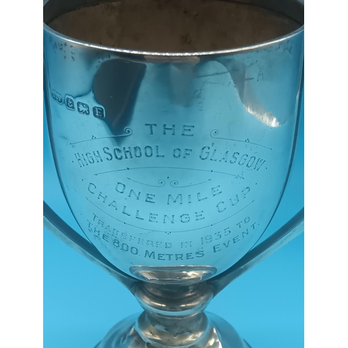 508 - A Hallmarked Silver Cup 228 Grams - The High School of Glasgow One Mile Challenge