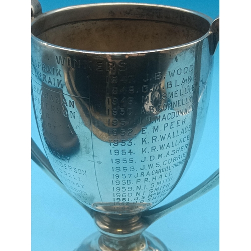 508 - A Hallmarked Silver Cup 228 Grams - The High School of Glasgow One Mile Challenge