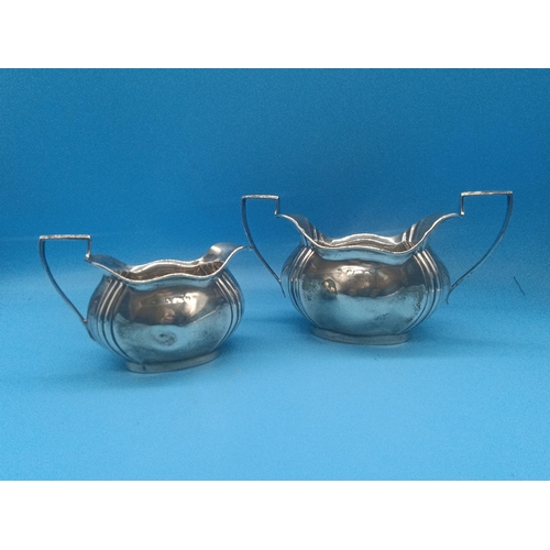 507 - A Hallmarked Silver Sugar Bowl and Milk Jug 248 grams