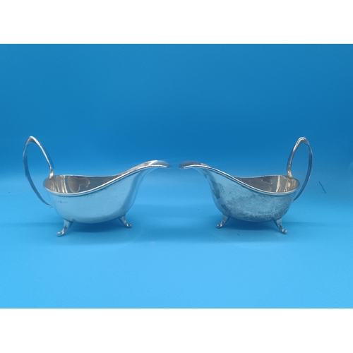 510 - A Matching Pair of Hallmarked Silver Sauce Boats 188grams