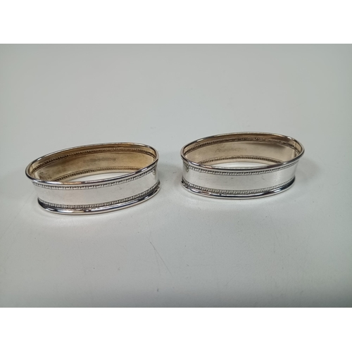 529 - A Pair Of Matching Hallmarked Silver Oval Napkin Rings