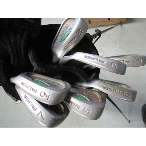 122 - Palmer Golf Clubs In Sky max Golf Bag, Sand-wedge, Wedge & 5,6,7,8,&9 Irons