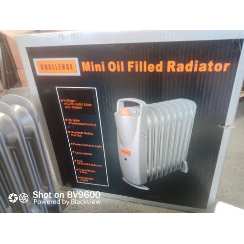 96 - Challenge Mini Oil Filled Radiator, Boxed & In Original Packaging.