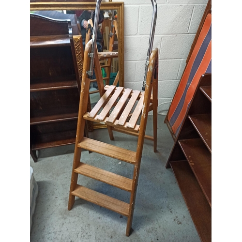 95 - A wooden 3 Tread Step Ladder