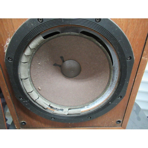 263 - A Pair Of AR Speakers In Need Of Refurbishment On Stands. Speakers 68cm H x 38cm W x 27