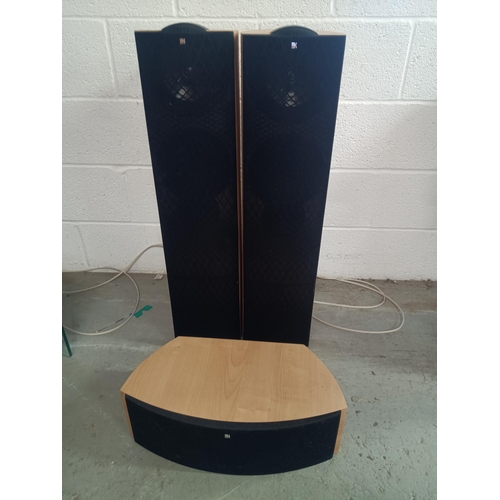 261 - A Pair of KEF Q Series SP3502 50 - 150 Watt Floor Standing Speakers and Centre Speaker