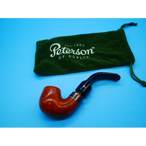 1317 - A Peterson's Silver Collard Deluxe System Briar Pipe