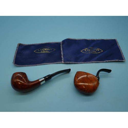 1350 - Comoys of London Vest Pipe and Silver Mounted Hallmark 77 Pipe