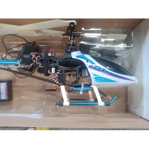 199 - Remote Control Helicopter - Boxed with Lots of Spare Blades