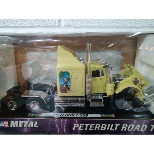 224 - A Boxed Revell 1:24 Peterbilt Road Train, Box Trailer and Flat Bed Trailer