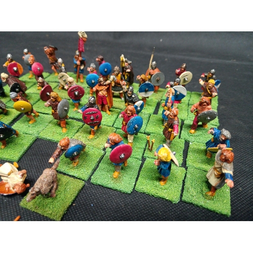 218 - A Collection of Hand Painted Metal War Gaming Figures - Anglo Saxons / Vikings