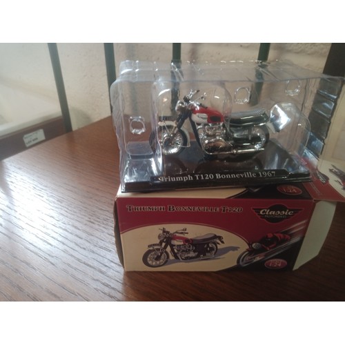 175 - Triumph T120 Picture,  Large Plastic Model &  1:24 Scale in Box